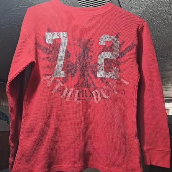 Faded Glory Boys Thermal Long Sleeve Shirt Size 10/12 – “72” Graphic - Picture 1 of 4
